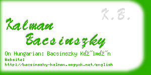 kalman bacsinszky business card